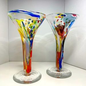 Pair of Mexican hand-blown glasses